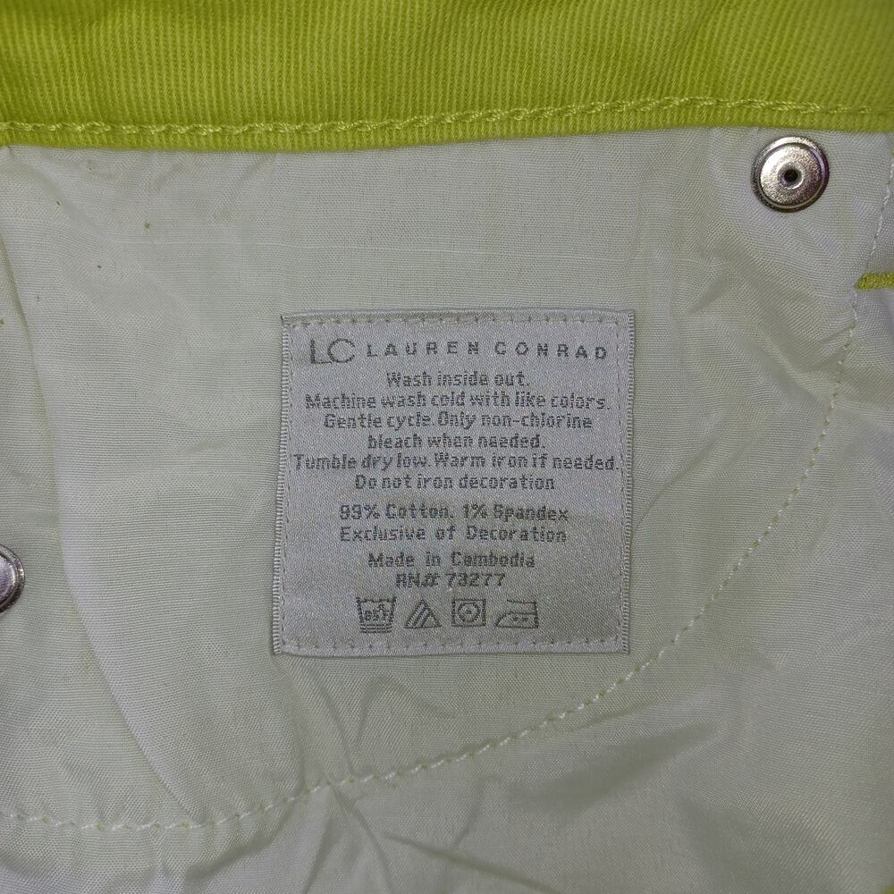 Lauren Conrad Denim Jean Shorts Womens Size 6 Lime Cutoff 3" Mid Rise Distressed - Picture 11 of 11
